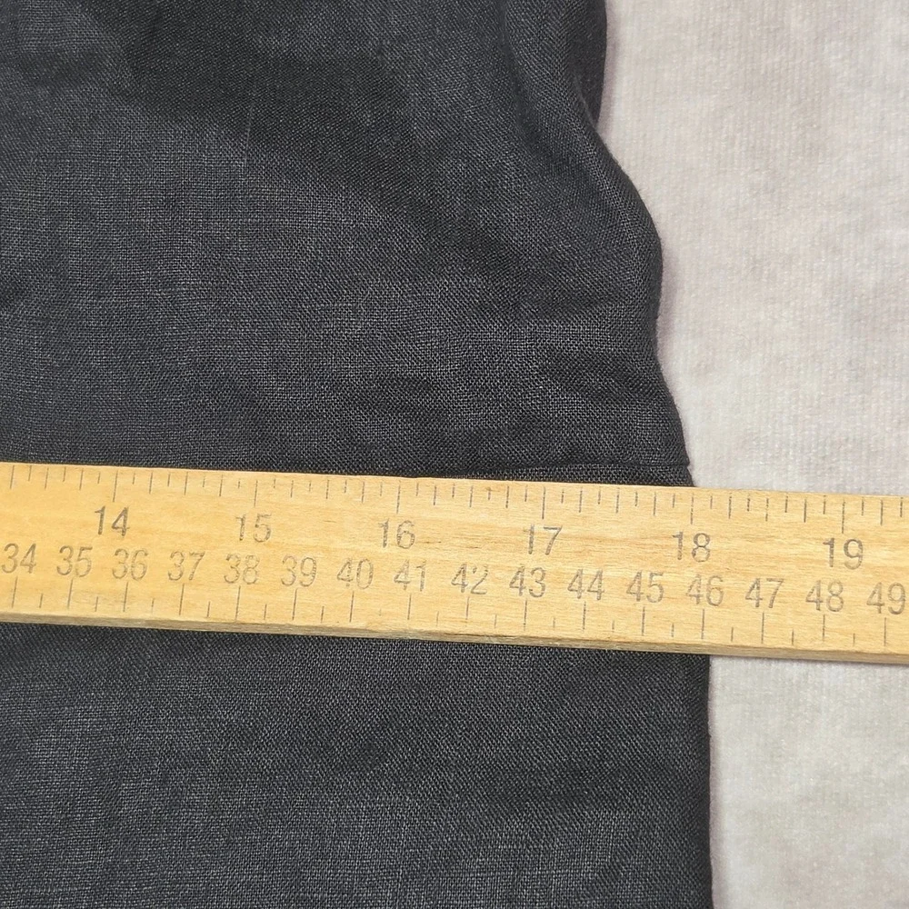 Everlane Womens Black 100% Linen Wide Leg Button Front Jumpsuit Jumper Size 4